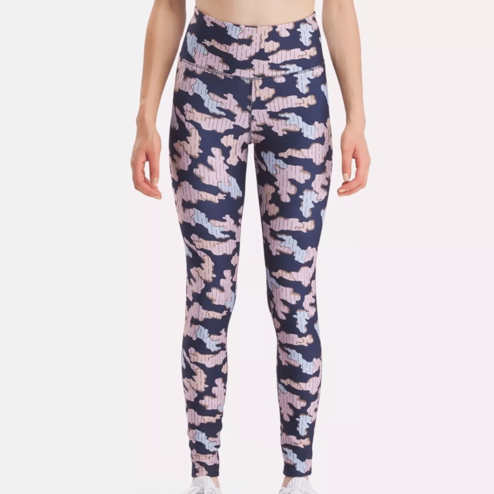 Reebok Pink and Blue Camouflage Leggings